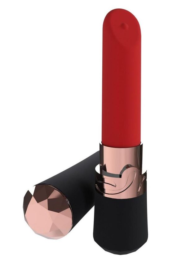 Loveline Dahlia 10 Function Silicone Lipstick Vibrator - Black/Red - Image 3