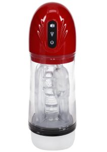 Pumped SonicPull 10 Function Multimedia Enhanced Masturbator - Metallic Red