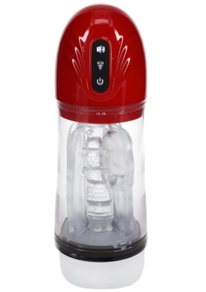 Pumped SonicPull 10 Function Multimedia Enhanced Masturbator - Metallic Red