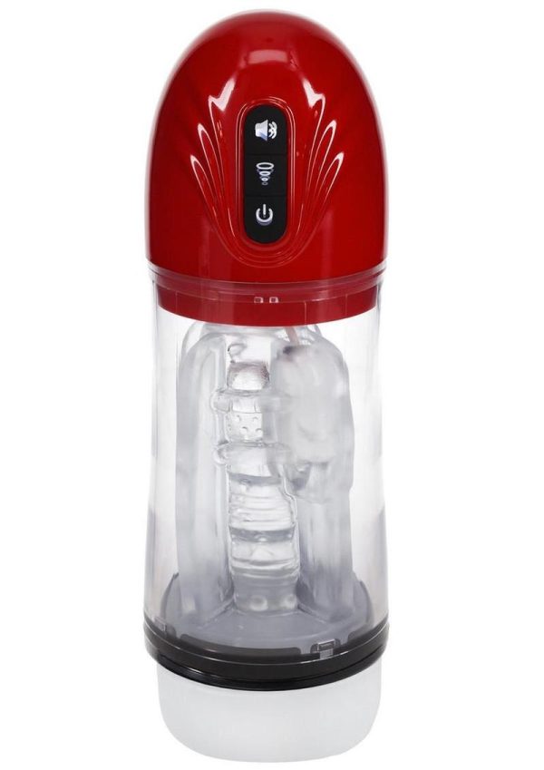 Pumped SonicPull 10 Function Multimedia Enhanced Masturbator - Metallic Red