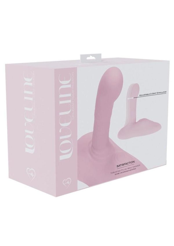 Loveline Satisfaction Grinder Silicone Rechargeable Thrusting  Pulse Wave Vibrator - Pink