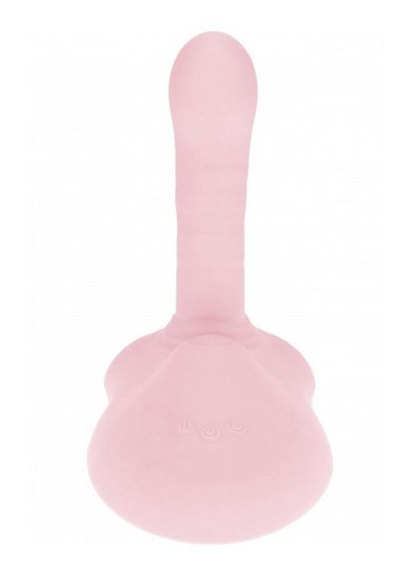 Loveline Satisfaction Grinder Silicone Rechargeable Thrusting  Pulse Wave Vibrator - Pink - Image 3