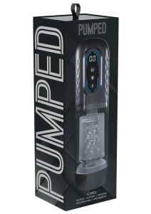 Pumped Vortex Multi Function Suction Rotating Thrusting Rechargeable Masturbator - Gun Metal
