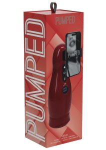 Pumped Virtuo 10 Function Suction Vibration Phone Attachment Rechargeable Masturbator - Metallic Red