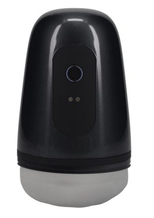 Pumped Vibrobator Pressure Suction 9 Function Vibrating Rechargeable Masturbator - Gun Metal