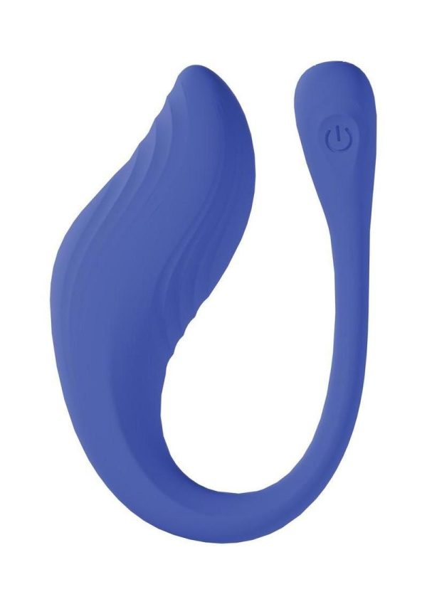 Loveline Velvet G-Spot 10 Function Rechargeable Silicone Vibrator with Remote Control - Blue - Image 4