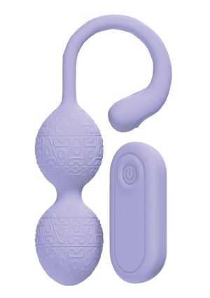 Loveline PelviFit Beads 10 Function Vibrating Rechargeable Silicone Kegel Vibe with Remote Control - Lavender
