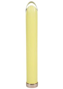 Loveline Sparkle Rechargeable 10 Function Glass Vibrator n6.3in  - Yellow