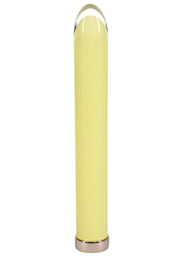 Loveline Sparkle Rechargeable 10 Function Glass Vibrator n6.3in  - Yellow