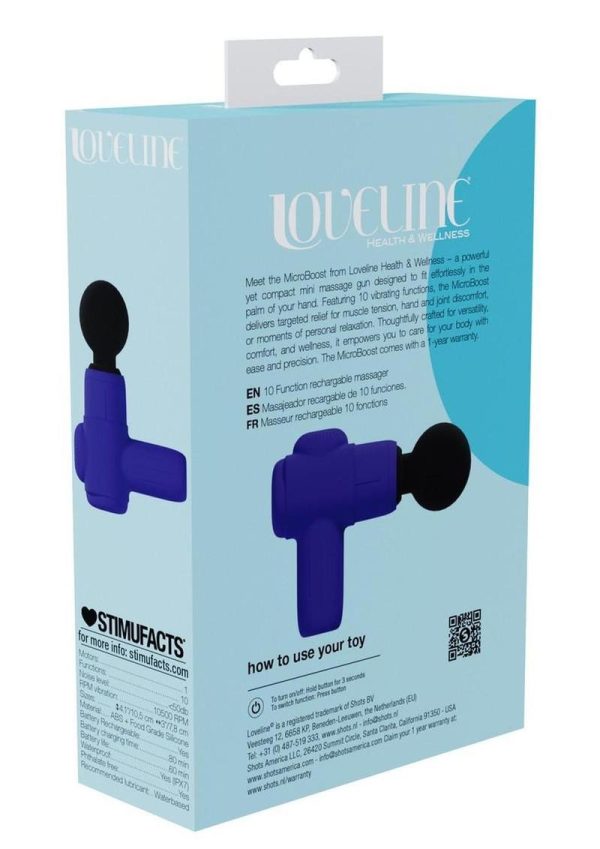 Loveline MicroBoost 10 Function Vibrating Rechargeable Silicone Massager- Purple - Image 4