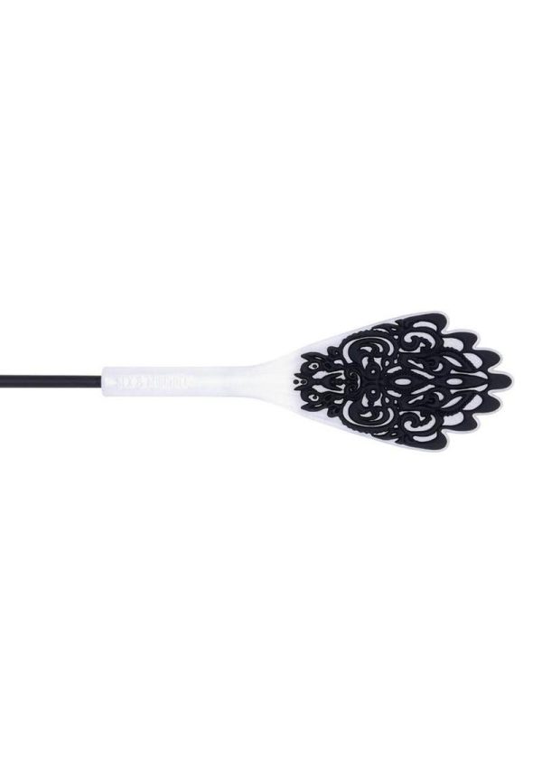 Sex and Mischief Lace Silicone Crop - Black/Silver - Image 4