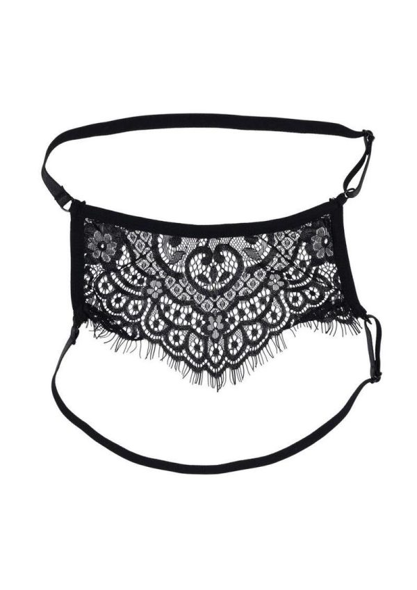 Sex and Mischief Veiled Vision Lace Blindfold - Black - Image 3