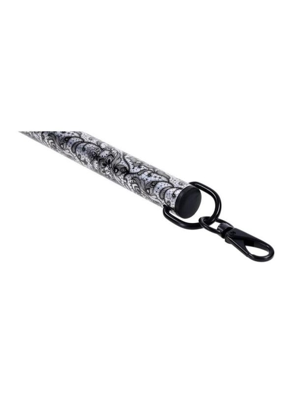Sex and Mischief Lace Spreader Bar - Silver/Black - Image 3