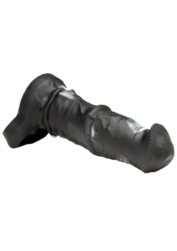 Creature Cocks Stallion XL Silicone Penis Extension - Black/Gray - Image 3