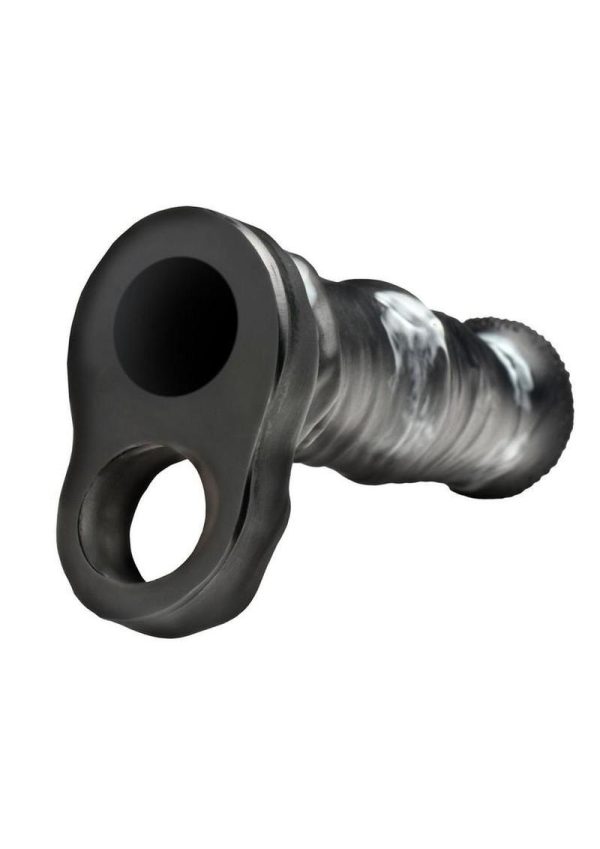 Creature Cocks Stallion Silicone Penis Extension - Black/Gray - Image 4