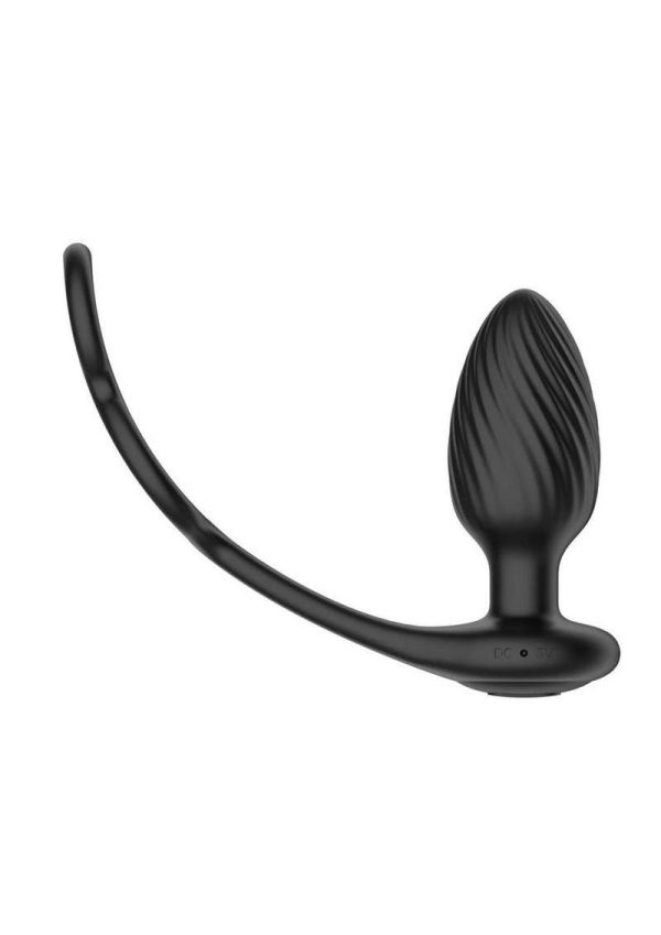Nexus Tornado Silicone Rechargeable Remote Rotating Plug with Cock and Ball Rings - Black - Image 3