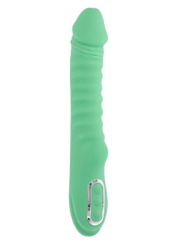 Full Throttle Rechargeable Silicone Warming Vibrator - Green - Image 3