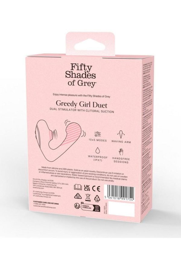 Fifty Shades of Grey Greedy Girl Duet Rechargeable Silicone Dual Stimulator - Black - Image 3