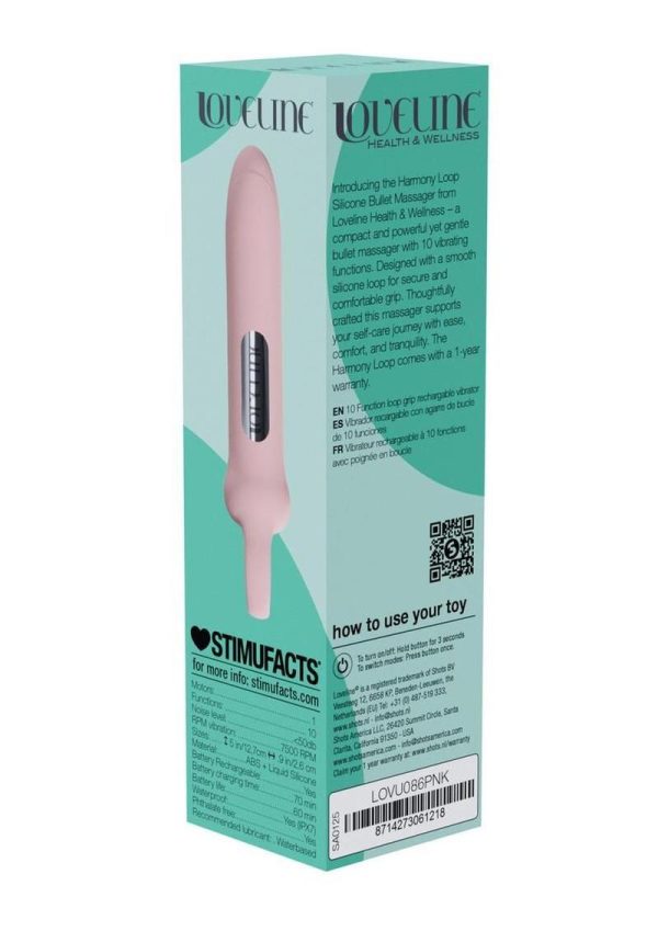 Loveline Harmony Loop Grip 10 Function Rechargeable Silicone Vibrator - Pink - Image 4