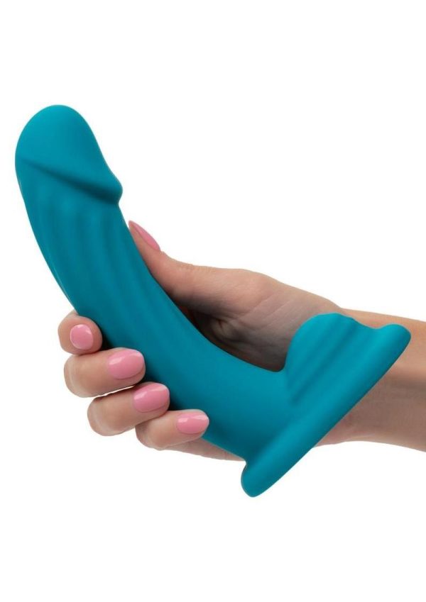 G-Ride Long Haul Rechargeable Silicone Vibrating Dildo - Blue - Image 3