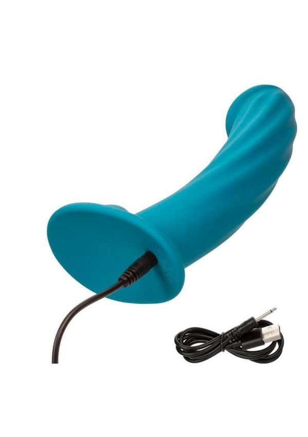 G-Ride Long Haul Rechargeable Silicone Vibrating Dildo - Blue - Image 4
