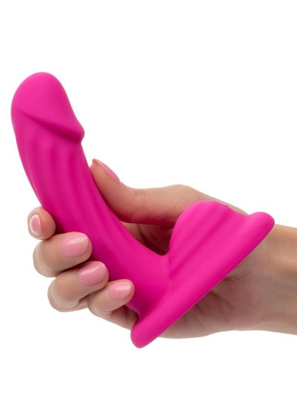 G-Ride Easy Ride Rechargeable Silicone Vibrating Dildo - Pink - Image 3