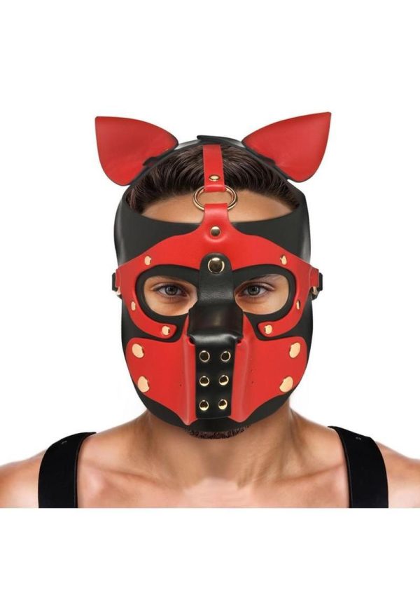 Master Series Hound Hood with Muzzle - Red/Black - Image 3