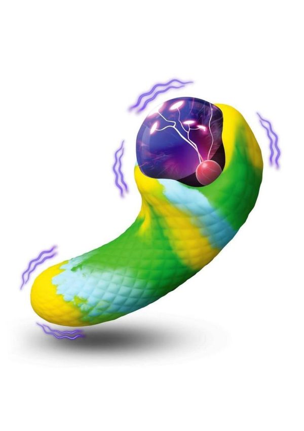 Creature Cocks Electric Eye Plasma Rechargeable Silicone Light-Up Vibrator - Green/Yellow - Image 4