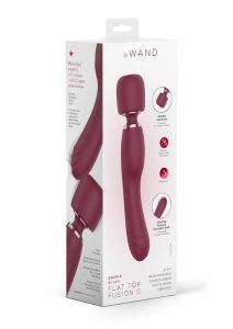 Le Wand Flat Top Fusion G  Rechargeable Silicone Vibrator - Ruby Red