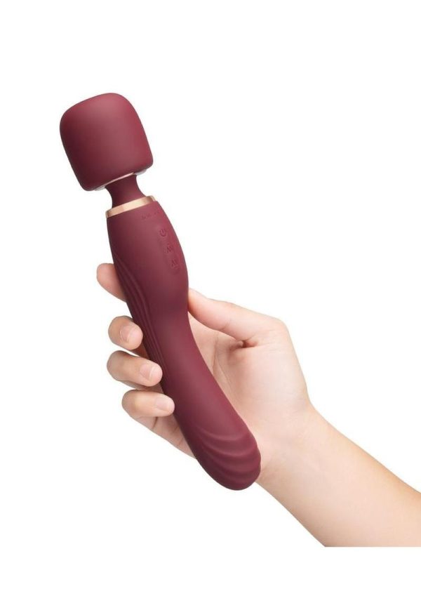 Le Wand Flat Top Fusion G  Rechargeable Silicone Vibrator - Ruby Red - Image 4