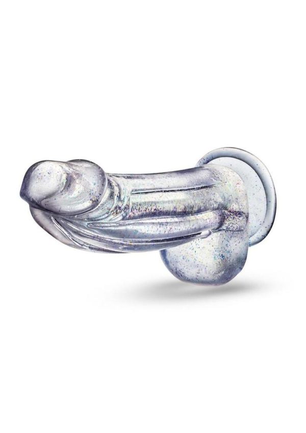 Naturally Yours Bling Dildo with Balls 7.5in - Sparkling Clear - Image 3