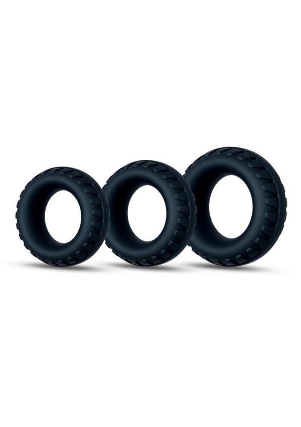 Performance Plus Drift Silicone Cock Rings (3 Piece Set) - Black - Image 3