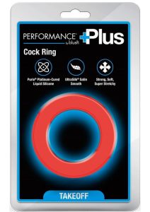 Performance Plus Takeoff Silicone Cock Ring - Red/Black