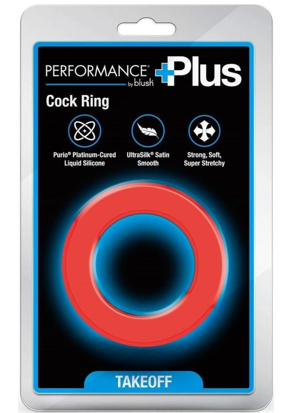 Performance Plus Takeoff Silicone Cock Ring - Red/Black