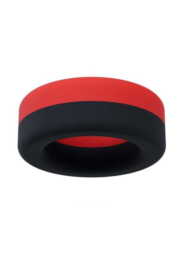 Performance Plus Takeoff Silicone Cock Ring - Red/Black - Image 3