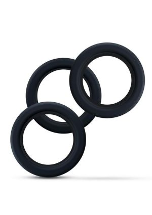 Performance Plus Accelerate Silicone Cock Ring Set (3 Piece) - Black