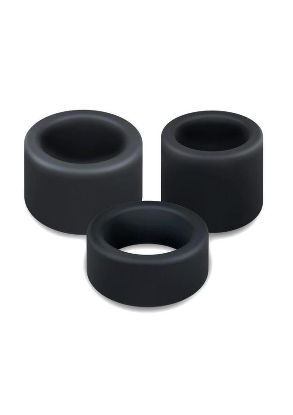 Performance Plus Accelerate Silicone Cock Ring Set (3 Piece) - Black - Image 3