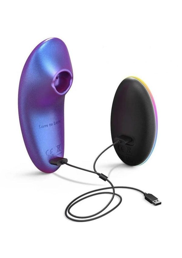 Love To Love Dreamer Silicone Rechargeable Sense Touch Vibrator with Remote - Iridescent Night - Image 3