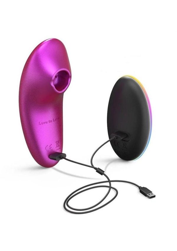 Love To Love Dreamer Silicone Rechargeable Sense Touch Vibrator with Remote - Iridescent Berry - Image 3