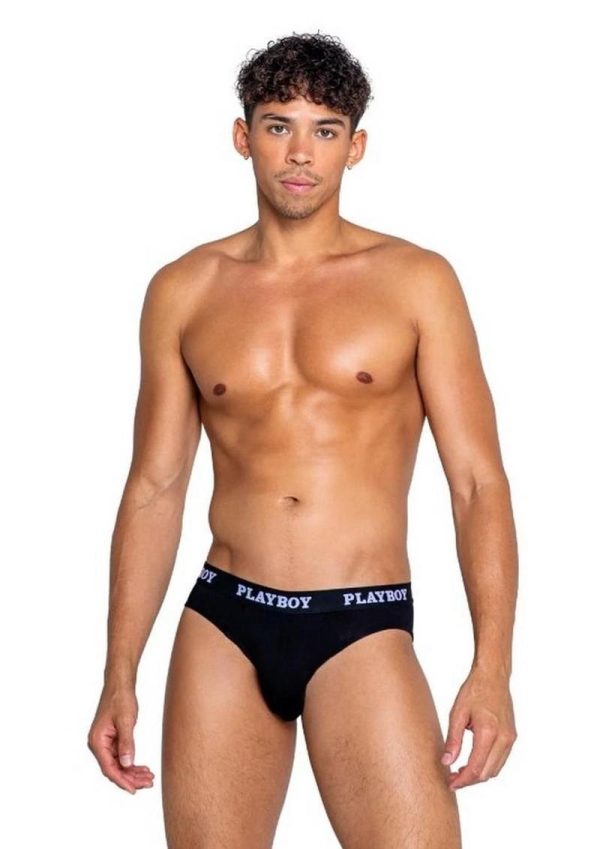 Playboys Mens Modal Gym Brief - Large - Black/White