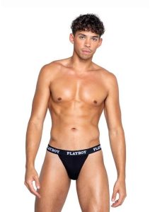 Playboys Mens Modal Gym Thong - XLarge - Black/White