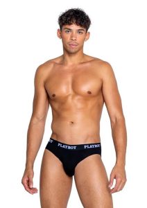 Playboys Mens Modal Gym Brief - Medium - Black/White