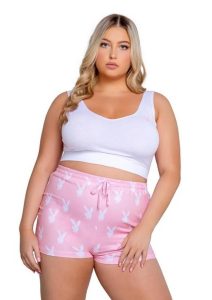Playboy Slumber Bunny Set (2 Piece) - 1XLarge/2XLarge - Pink/White