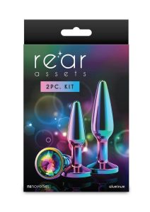 Rear Assets Tapered Trainer Chrome Plated Anal Plugs Kit (3pc Set) - Multicolor