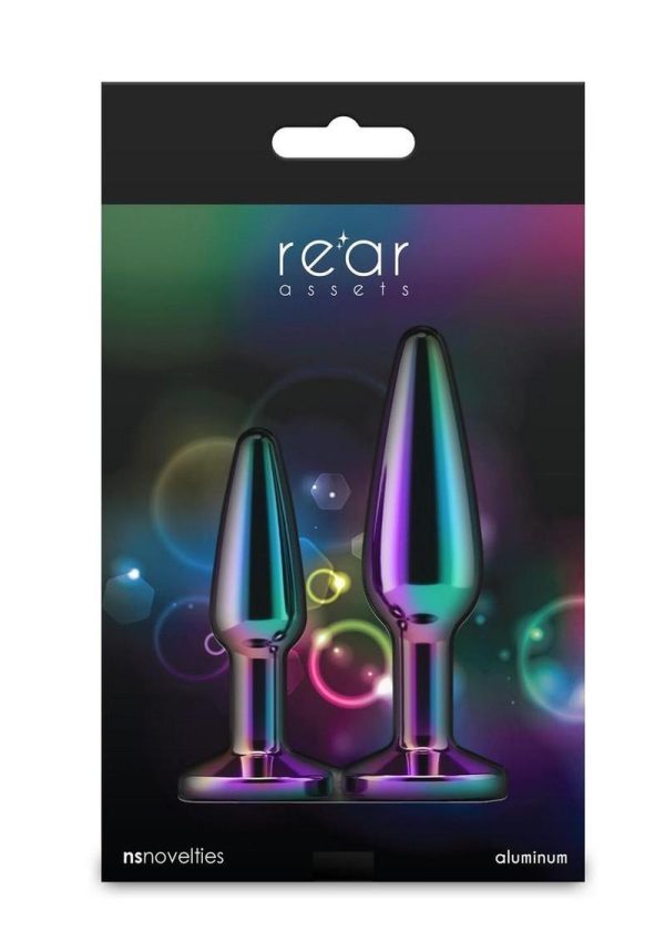 Rear Assets Tapered Trainer Chrome Plated Anal Plugs Kit (3pc Set) - Multicolor - Image 4