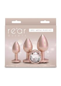 Rear Assets Tapered Trainer Chrome Plated Anal Plugs Kit (3pc Set) - Tan
