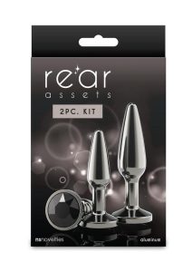 Rear Assets Tapered Trainer Chrome Plated Anal Plugs Kit (3pc Set) - Gray