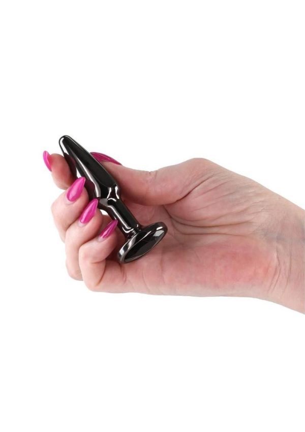 Rear Assets Chrome Tapered Anal Plug - Small - Gray - Image 3