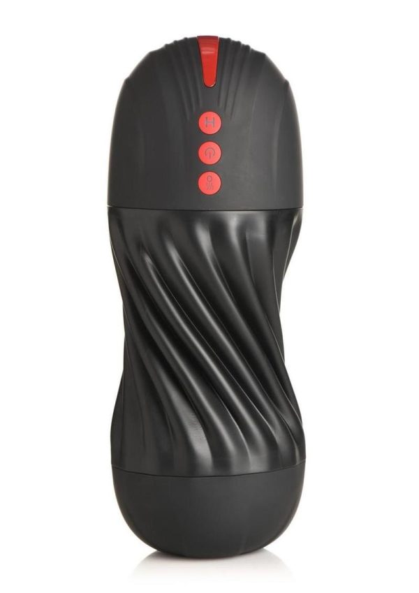 JOCK Sucking and Vibrating Rechargeable Masturbator 9.2in - General Orifice - Black/Red/White - Image 3