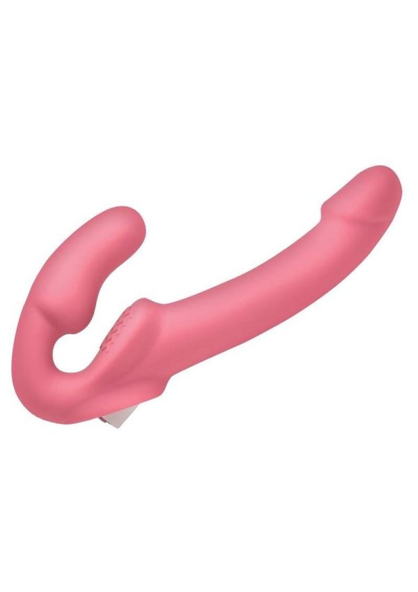 Simply Sweet Candy Crush Vibrating Rechargeable Silicone Strapless Strap-On - Pink - Image 3